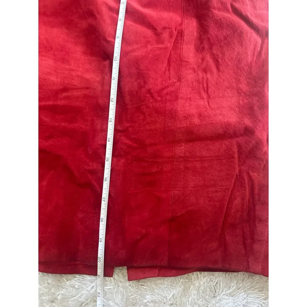Vintage Rock Creek Rust Suede Leather Skirt – 100% Leather, Knee Length, Size 10